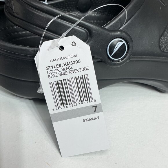 Nautica Mens River Edge Black Slide Sandals Size 7 Comfortable Slip-On - Picture 4 of 7